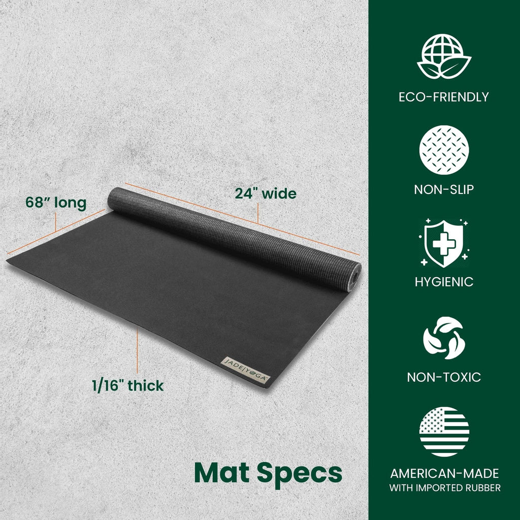 JadeYoga Voyager Yoga Mat - Lightweight & Portable Rubber Yoga Mat - Non-Slip...